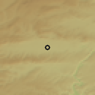 Shaded relief of the 54 km around Araban, drawn from the GMTED2010 grid