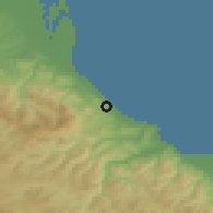 Shaded relief of the 53 km around Kurupelit, drawn from the GMTED2010 grid