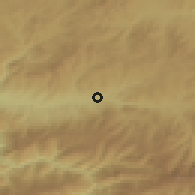 Shaded relief of the 53 km around Araç, drawn from the GMTED2010 grid