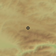 Shaded relief of the 53 km around Lâdik, drawn from the GMTED2010 grid