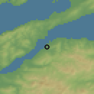 Shaded relief of the 53 km around Lâpseki, drawn from the GMTED2010 grid