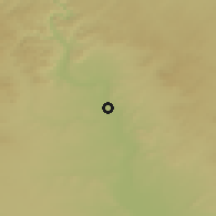 Shaded relief of the 54 km around Mezra, drawn from the GMTED2010 grid