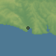 Shaded relief of the 53 km around Mimarsinan, drawn from the GMTED2010 grid