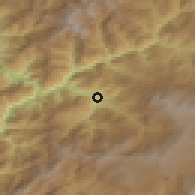 Shaded relief of the 53 km around Ardanuç, drawn from the GMTED2010 grid