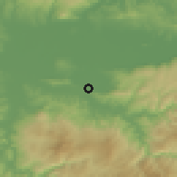 Shaded relief of the 53 km around Mustafakemalpaşa, drawn from the GMTED2010 grid