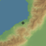 Shaded relief of the 54 km around Nardüzü, drawn from the GMTED2010 grid