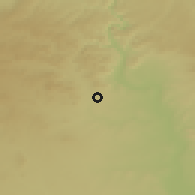 Shaded relief of the 54 km around Nizip, drawn from the GMTED2010 grid