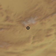 Shaded relief of the 54 km around Nurhak, drawn from the GMTED2010 grid