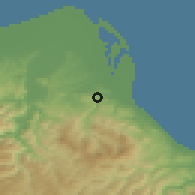 Shaded relief of the 53 km around Ondokuzmayis, drawn from the GMTED2010 grid
