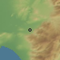 Shaded relief of the 54 km around Osmaniye, drawn from the GMTED2010 grid