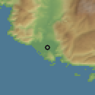 Shaded relief of the 54 km around Ova, drawn from the GMTED2010 grid