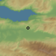 Shaded relief of the 53 km around Ovaakça, drawn from the GMTED2010 grid