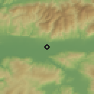 Shaded relief of the 54 km around Ovaeymir, drawn from the GMTED2010 grid