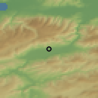 Shaded relief of the 53 km around Pamukova, drawn from the GMTED2010 grid
