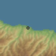 Shaded relief of the 53 km around Pelitli, drawn from the GMTED2010 grid