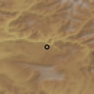 Shaded relief of the 54 km around Pervari, drawn from the GMTED2010 grid
