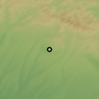 Shaded relief of the 53 km around Pınarhisar, drawn from the GMTED2010 grid