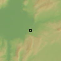 Shaded relief of the 55 km around Reyhanlı, drawn from the GMTED2010 grid