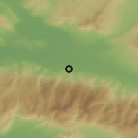 Shaded relief of the 54 km around Salihli, drawn from the GMTED2010 grid