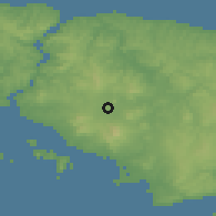 Shaded relief of the 53 km around Samandıra, drawn from the GMTED2010 grid