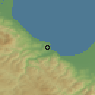 Shaded relief of the 53 km around Samsun, drawn from the GMTED2010 grid