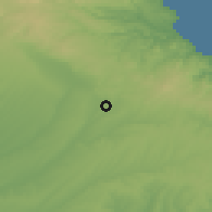 Shaded relief of the 53 km around Saray, drawn from the GMTED2010 grid