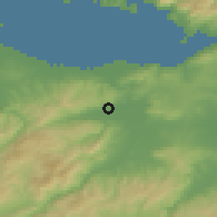 Shaded relief of the 53 km around Sarıköy, drawn from the GMTED2010 grid