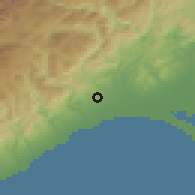 Shaded relief of the 54 km around Arpaçsakarlar, drawn from the GMTED2010 grid