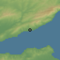 Shaded relief of the 53 km around Şarköy, drawn from the GMTED2010 grid