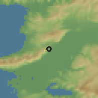 Shaded relief of the 54 km around Savuca, drawn from the GMTED2010 grid
