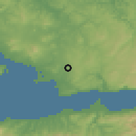 Shaded relief of the 53 km around Şekerpınar, drawn from the GMTED2010 grid