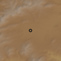 Shaded relief of the 53 km around Selim, drawn from the GMTED2010 grid