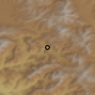 Shaded relief of the 54 km around Şemdinli, drawn from the GMTED2010 grid