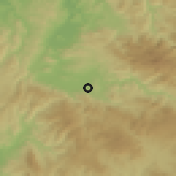 Shaded relief of the 54 km around Sındırgı, drawn from the GMTED2010 grid