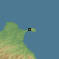 Shaded relief of the 53 km around Sinop, drawn from the GMTED2010 grid