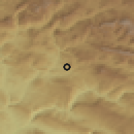Shaded relief of the 54 km around Şirvan, drawn from the GMTED2010 grid