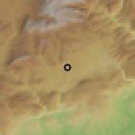 Shaded relief of the 54 km around Sofulu, drawn from the GMTED2010 grid