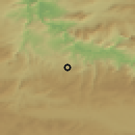 Shaded relief of the 53 km around Söğüt, drawn from the GMTED2010 grid