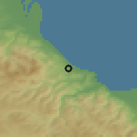 Shaded relief of the 53 km around Atakent, drawn from the GMTED2010 grid