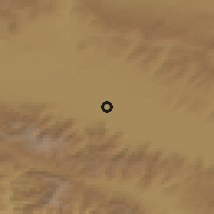 Shaded relief of the 54 km around Sungu, drawn from the GMTED2010 grid