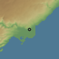 Shaded relief of the 54 km around Atayurt, drawn from the GMTED2010 grid