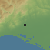 Shaded relief of the 54 km around Tarsus, drawn from the GMTED2010 grid