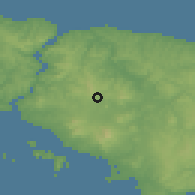 Shaded relief of the 53 km around Taşdelen, drawn from the GMTED2010 grid