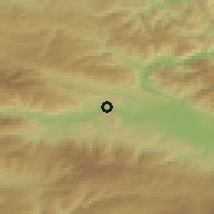 Shaded relief of the 53 km around Taşova, drawn from the GMTED2010 grid