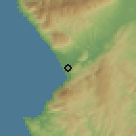 Shaded relief of the 55 km around Tekebaşı, drawn from the GMTED2010 grid