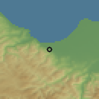 Shaded relief of the 53 km around Tekkeköy, drawn from the GMTED2010 grid