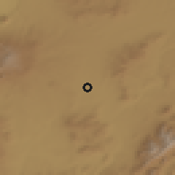 Shaded relief of the 54 km around Tomarza, drawn from the GMTED2010 grid