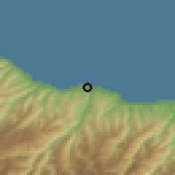 Shaded relief of the 53 km around Trabzon, drawn from the GMTED2010 grid