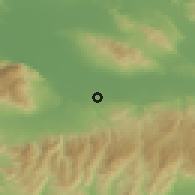 Shaded relief of the 54 km around Turgutlu, drawn from the GMTED2010 grid