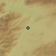 Shaded relief of the 54 km around Türkoğlu, drawn from the GMTED2010 grid